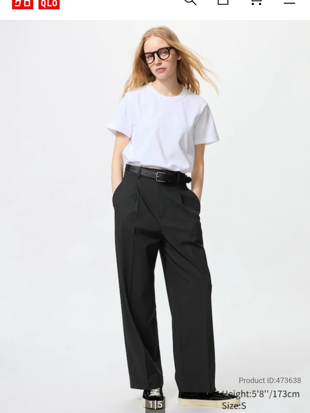 UNIQLO Women's High-Rise Wide-Leg Pants in Black